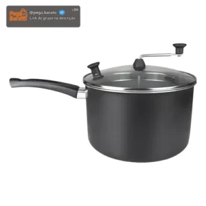 Panela de Pipoca Profissional RL 4L Antiaderente Tampa de Vidro Preto - Imagem 1