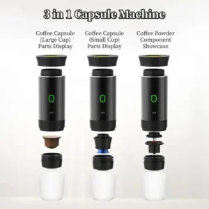 Cafeteira Portátil Elétrica Display Digital Cápsulas E Pó Preto - Imagem 7