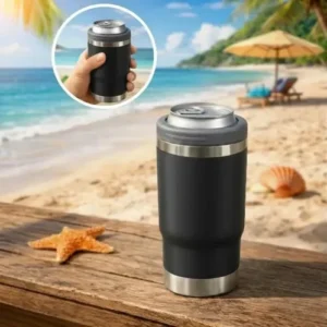 Copo Térmico Porta Garrafa Térmica Latinha 420ml Para Cerveja Refrigerante Long Neck Inox Isolamento Térmico Parede Dupla Para Praia Churrasco Camping Alta Durabilidade - Sayonara - Imagem 6