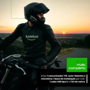 Fone De Ouvido Para Capacete Moto Bluetooth Headset Rgb Sem Fio Kateluo - Imagem 6