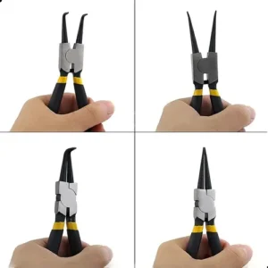 Kit 4 Alicates P/ Trava Anel Interno Externo Bico Curvo Reto - Imagem 4