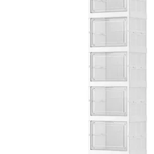 Sapateira Vertical Empilhável Caixa Sapato Tênis 6 Andares Cor Branco - Imagem 2