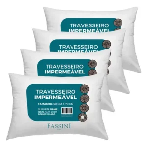4 Travesseiros Antialérgico Impermeável 50x70 Super Macio - Imagem 3