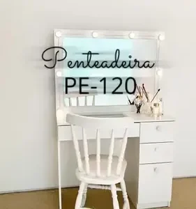 Penteadeira Ditália C/ Tampo De Vidro + Kit Luz Pe-120 Cozy - Imagem 11