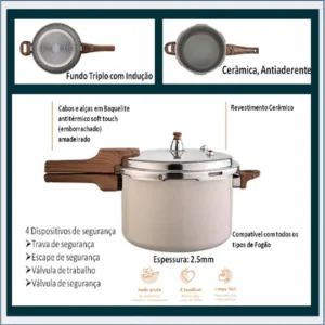 Panela De Pressão Antiaderente Cerâmica Indução Mimo 4,2l - Imagem 4