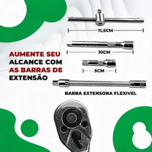 Kit 46 Chave Catraca Jogo De Soquetes Allen Torx Ferramentas - Imagem 5