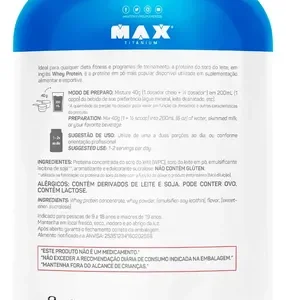 Whey Protein 1kg Whey Pro Max Titanium Sabor Baunilha BCAA e Aminoácidos - Imagem 3