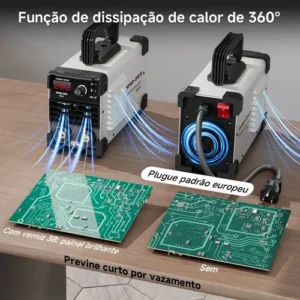 Máquina Inversora Solda Portatil Mma Eletrodo 220v Acessório - Imagem 3