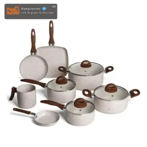 Conj de Panelas 8 Peças Ceramic Life Smart Plus Vanilla - Brinox - Imagem 1