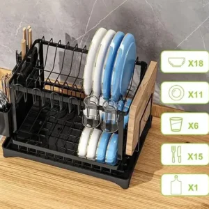 Escorredor De Louça Pratos Talheres Inox Cozinha Duplo - Imagem 3