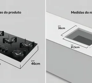 Cooktop 5 Bocas Atlas Agile Up Preto Com Mesa de Vidro e Mega Chama - Imagem 5
