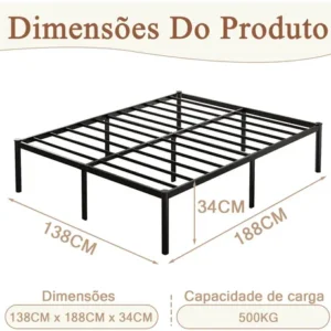Estrado de Cama Casal Hot Wheels Preto Romantic Crown com Armazenamento - Imagem 7