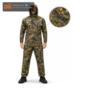 Kit Roupa Camuflada Camisa + Calça + Bandana Caça E Pesca - Imagem 1