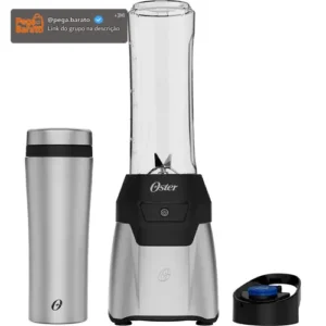 Blender Power Inox Oster Com 2 Jarras To Go Cor Prateado - Imagem 1