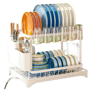 Escorredor De Louça Pratos Talheres Inox Cozinha Duplo - Imagem 7