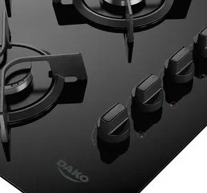 Cooktop 4 Bocas Dako Supreme Com Mesa de Vidro e Tripla Chama Preto Bivolt - Imagem 4