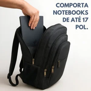 Mochila Masculina Impermeável Reforçada Aço Escola Notebook - Imagem 3