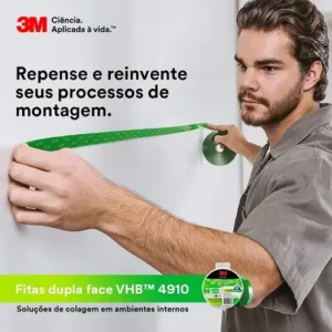Fita Dupla Face 3m Vhb 9,5mm X 20m 4910 Transparente Lisa - Imagem 3