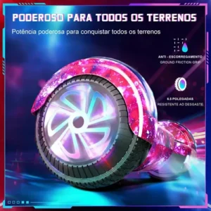 Hoverboard Skate Elétrico Roxo 6,5 Polegadas Bluetooth Cores - Imagem 4