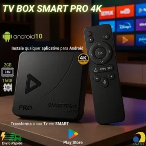 Smart Box 4K Android Tv Transforme Sua Tv Em Smart 2 Gb RAM 16 GB de Armazenamento Android Netflix Prime Video Play Store - Imagem 10