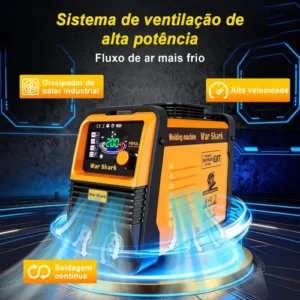 Máquina De Solda Inversora Portatil War Shark Bivolt 110v/220v Mma Tig Amarelo - Imagem 6
