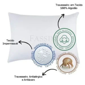 4 Travesseiros Antialérgico Impermeável 50x70 Super Macio - Imagem 4