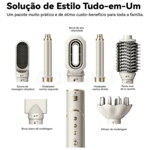 Secador De Cabelo Gokoco Com 7 Em 1 Escova Hot Air Styler Cor Palha - Imagem 9