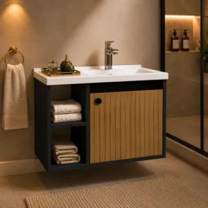 Conjunto Armário Gabinete Cuba Espelheira Para Banheiro - Imagem 3