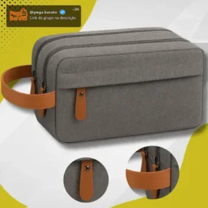 Necessaire Viagem Trabalho Organizador Masculino Feminino Impermeavel Unissex Estojo Cinza Anne - Imagem 1