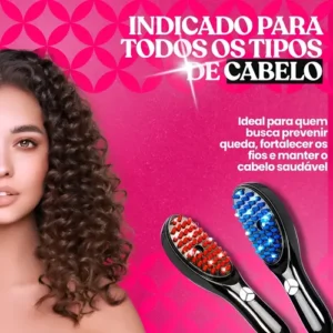 Escova Massageadora Terapêutica Capilar 4 Em 1 Led Cabelo - Imagem 7