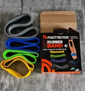Kit 4 Rubber Band Mini Faixa Elástica Pilates Fisio Treino - Imagem 2