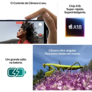 Apple iPhone 16 (128 GB) - Branco - Distribuidor Autorizado - Imagem 8