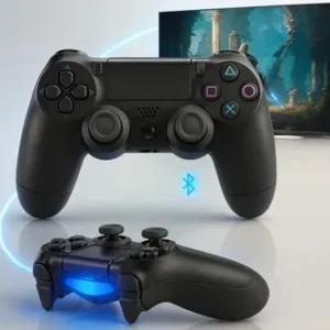 Controle Sem Fio Bluetooth Para Ps4 Videogame Joystick Tv Samsung Pc P4 Ps 4 Dual Shock Manete Pc Gamer Controle Bluetooth Tv Smart Sem Fio Celular Headset Com P2 Cor Preto - Marca REDFIN - Imagem 12