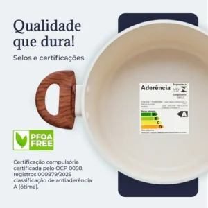 Jogo De Panelas Induçao Antiaderente Cerâmica 10 Peças Ppg Pfoa Free Baunilha - Imagem 11
