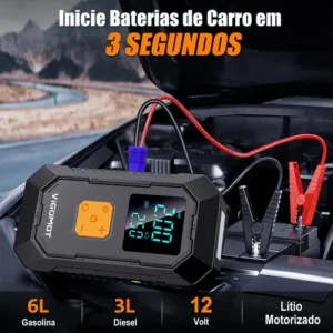 Auxiliar Partida Portátil Veicular Compressor Ar Emergência - Imagem 3