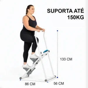 Simulador De Escada Máquina Caminhada Dobrável Stepper Branco - Imagem 4