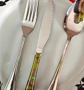 Jogo De Talheres Faqueiro Luxo Em Aço Inox 24 Peças Prateado - Imagem 2