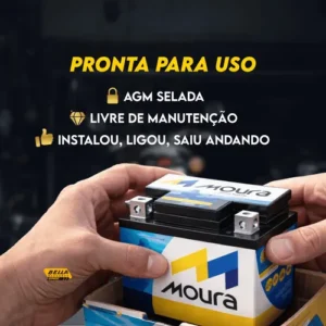 Bateria Moura Titan Fan Biz Bros Fazer 125 150 160 Flex Xre - Imagem 10