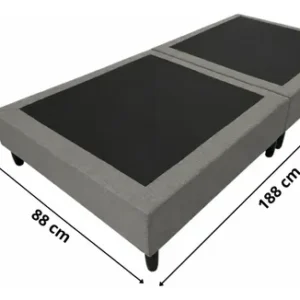 Base Cama Box Solteiro Dobrável Compacta Em Suede No Cinza - Imagem 3