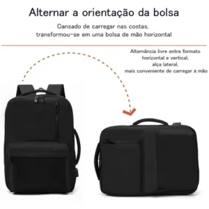 Mochila feminina, impermeável, reforçada, com capacidade expansível de 25 a 40 L, capaz de acomodar um laptop de 15,6 polegadas, com porta de carregamento SUB - Imagem 8