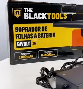 Soprador De Folhas The Black Tools Tcb21b A Bateria Aspirador Elétrico Com Saco Coletor Cor Amarelo e Preto - Imagem 2