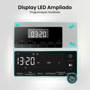 Lava e Seca Hisense 3S Branca 12kg / 8kg Inverter 16 programas 110V com Wi-Fi WD3S1243BW1 - Imagem 12