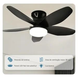 Ventilador De Teto 36 Controle Remoto Com Luz Led Silencioso - Imagem 8