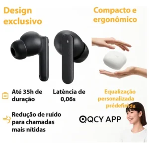 Fone Qcy Buds T43 Bluetooth 5.3 Enc IPX4 Cor Preto - Imagem 7