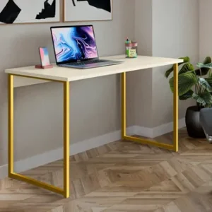 Escrivaninha Industrial 110cm Mesa Estudo Aparador Pés Aço - Imagem 5