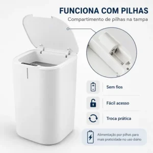 Lixeira Inteligente 16l Sensor Automático Tampa Touch Casa - Imagem 4
