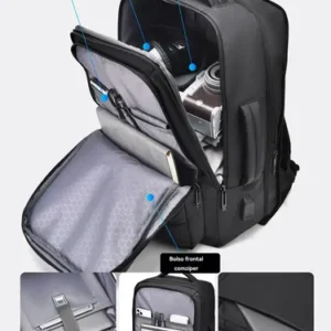Mochila Dos Homens Com Faixa Impermeável Para Expansão - Imagem 8