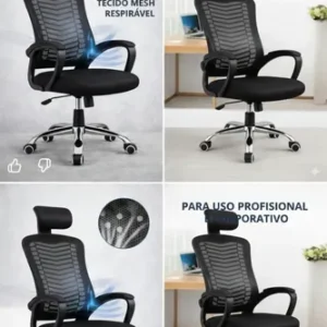 Cadeira Ergonômica De Escritório Com Encosto Mesh Respirável - Imagem 4