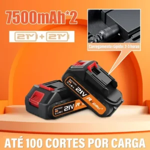 Mini Motoserra Elétrica Portátil 6 Pol Duas Baterias 700w - Imagem 9