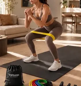 Kit 20 Itens Esportivos Para Treino Em Casa Academia Fitness Funcional Com Elásticos Extensor Puxadores Massageador Faixas Elásticas Mini Band P/ Exercícios Ginástica Fisioterapia Topsand Activewear - Imagem 11